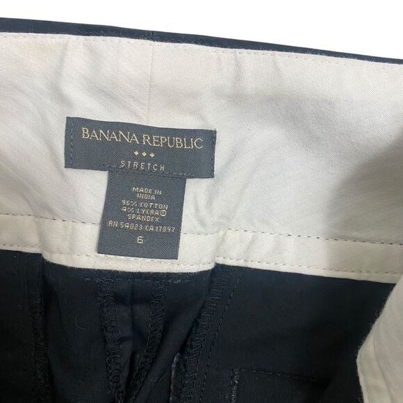 Banana Repulic 6 stretch pants black combed cotton flair cropped - Picture 4 of 6